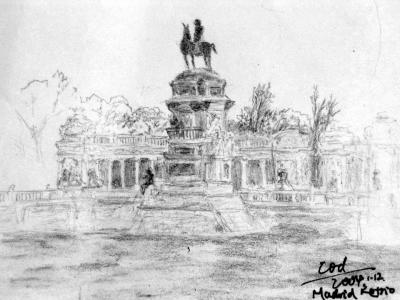 楼前潭水凝寒玉,水鸟留连未去,一艘画舫,几叶轻觞,波光桨影在阴霾的冬日竟然有些凄凉的意思。COD坐在湖边,匆匆勾勒几笔,却被乞丐打断多次,最后一位黑脸大汉伸手意欲明抢,COD只好收起多愁善感,落荒而逃。