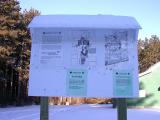 Information kiosk in front of Limerick Forest Chalet