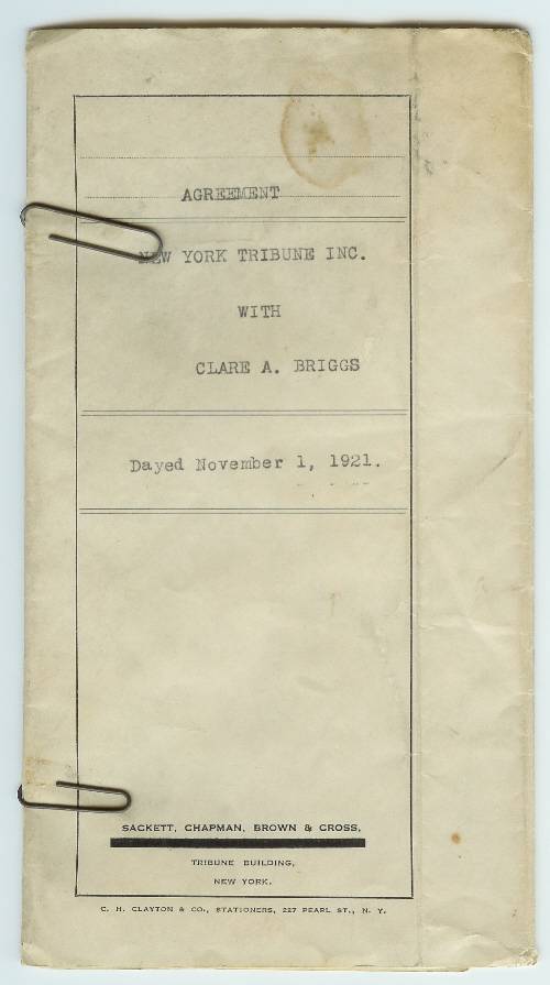 Briggss 1921 contract with the New York Herald