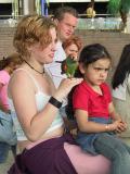 Girl with parrot