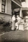 Ethel talking with friend Grace in Seattle, 1909 (301)