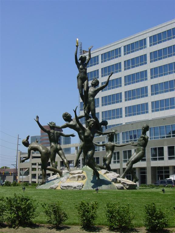 Musica Statue on Roundabout in Nashville