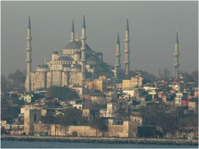 Blue Mosque from Bosporus ferry 4837