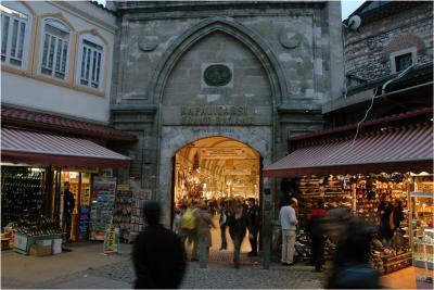 Covered market entrance