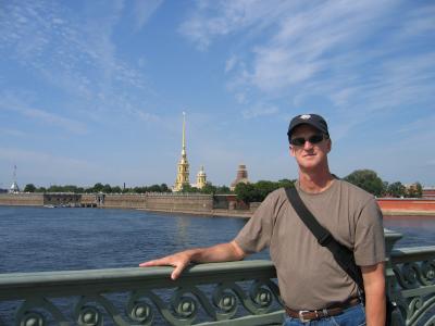 On the Trinity Bridge across from the Peter and Paul Fortress