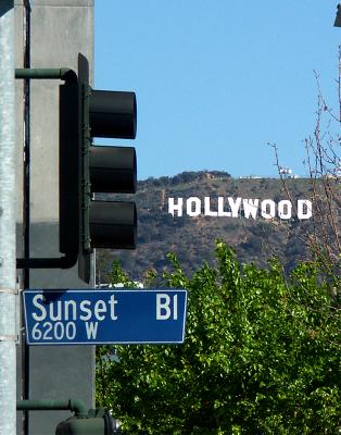 View of sign on Sunset Blvd.