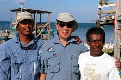 Belize fishing guide Dubs and his father