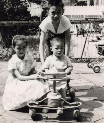 My son with his older cousins in 1960