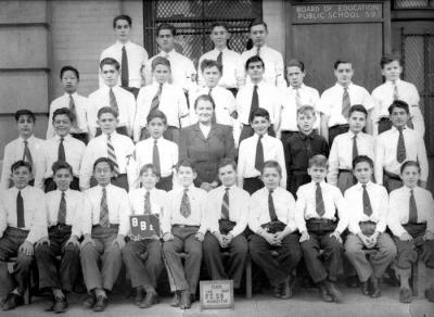 Graduation from PS 59 in 1943 -- Im in the 3rd row, all the way on the left