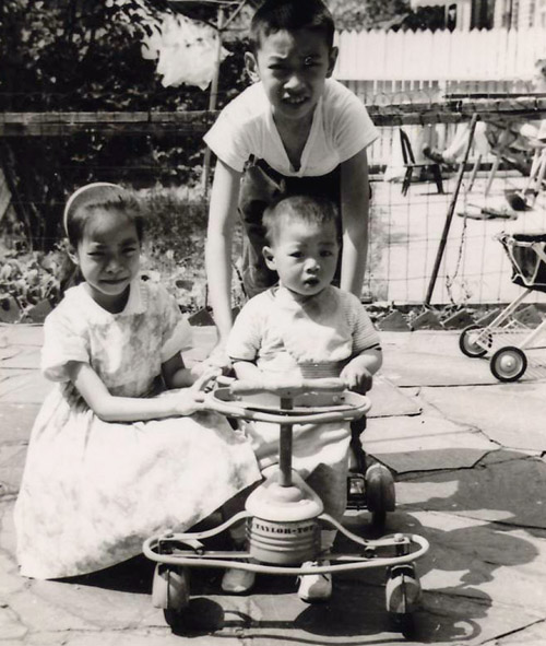My son with his older cousins in 1960