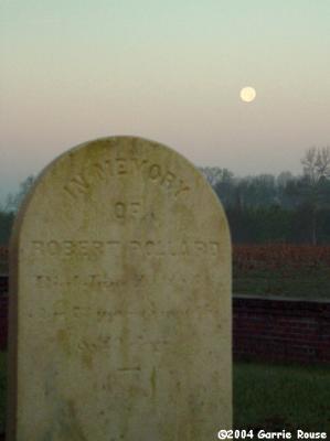 moonset over tombstone