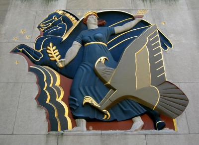 Relief Mural above Entrance to Building on 48th Street