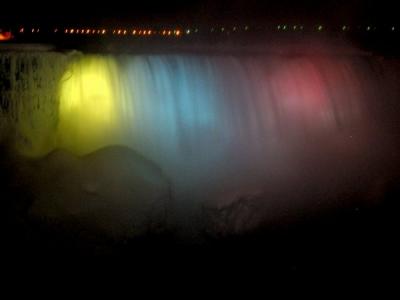 Canadian falls at night