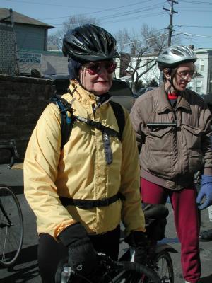 Lee Ann Van Wyck dressed for the weather