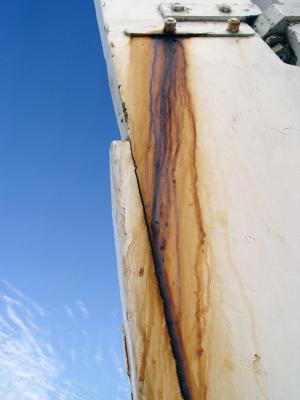 Rust on a white