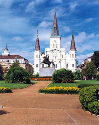 St. Louis Cathedral with Jackson Square in the foreground