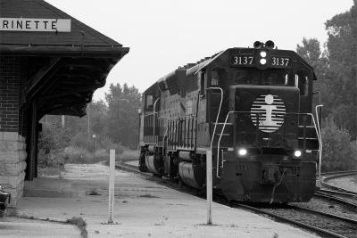 locomotive in black and white