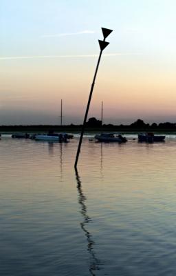 Leaning Marker, Bosham Quay by Dave Millier
