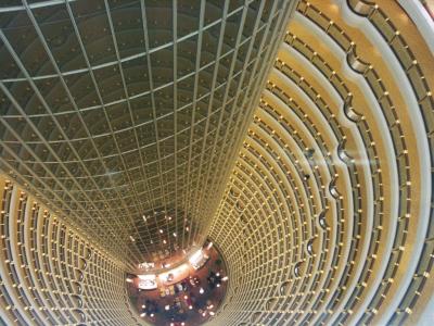 In the Jin Mao Tower, looking down the hotel atrium