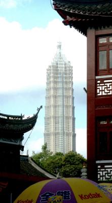 Jin Mao tower seen from Xian Tian Di