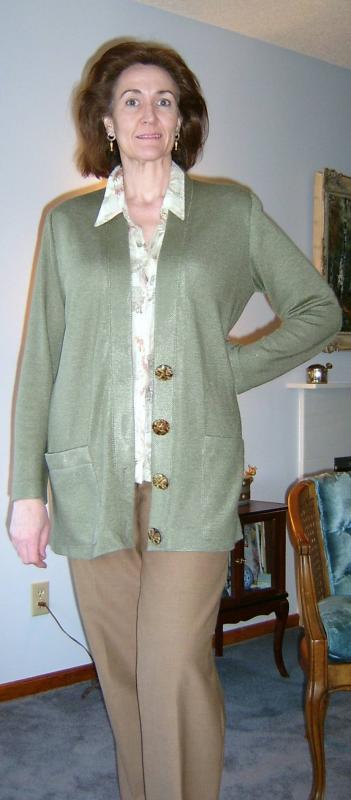 Olive Rayon Knit Cardigan