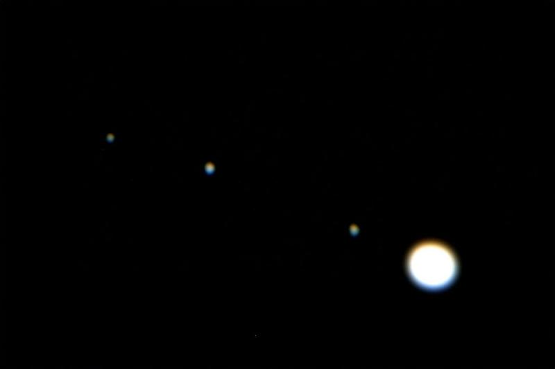 Jupiter and 3 moons