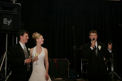 Tim's brother Pete gives the toast