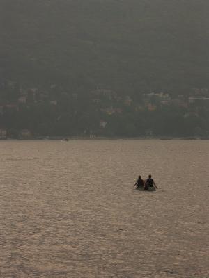 Fishing at sunset