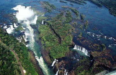 Iguassu Falls from helicopter