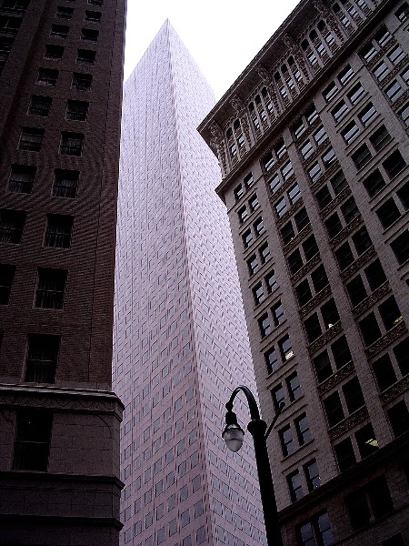 The Towering Georgia Pacific Building on a Foggy Day