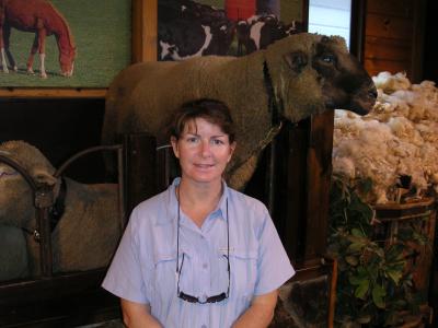 Jackie at a sheep show