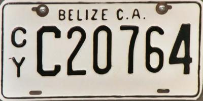 Belizean License Plate, San Ignacio