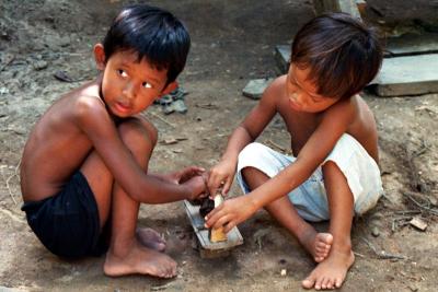Kids Playing Traditional Amazonian Games