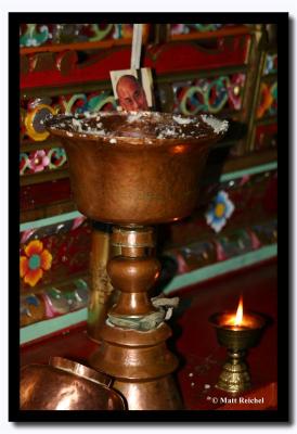 Butter Lamp Offering at Bhutia Busti Monastery
