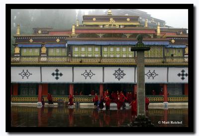 Conclusion of Morning Pujaa at Rumtek Gompa, Sikkim