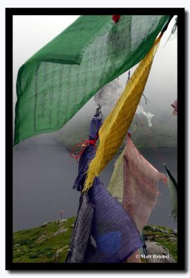 Prayer Flags High above Tsomgo Lake, East Sikkim