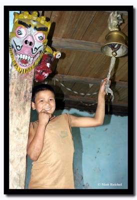 Ringing the Bell at the Lepcha Monastery, Git Dubling