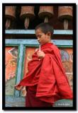Small Monk under the Old Prayer Wheels, Labrang Gompa, North Sikkim