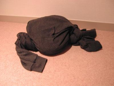 After a few weeks you got yourself a nice apartment but your furniture did not arrive yet. So you make your own cushion...