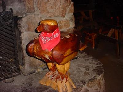 wooden bird  at Mormon lake lodge