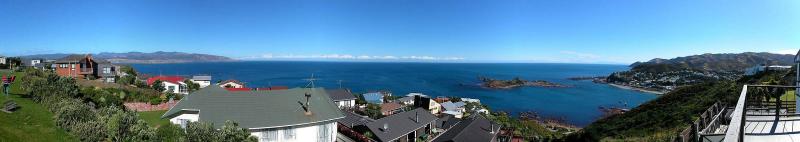 Panorama above Island Bay