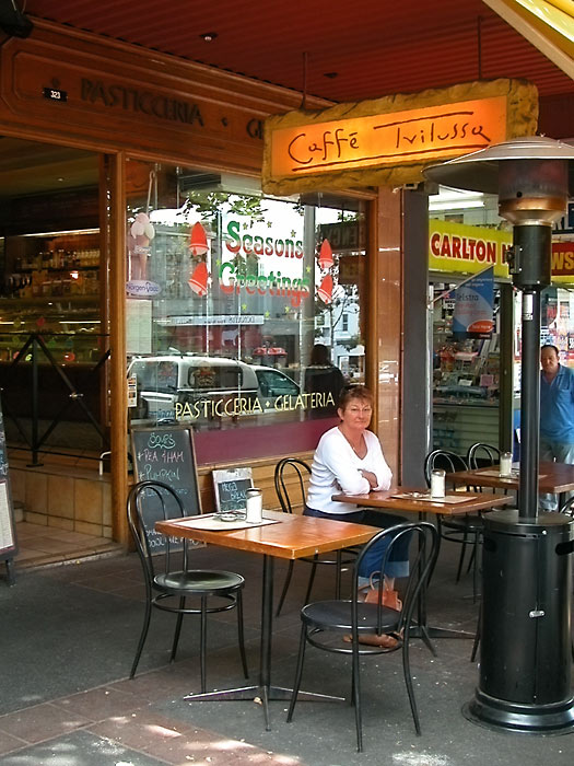 Waiting for coffee in Lygon St