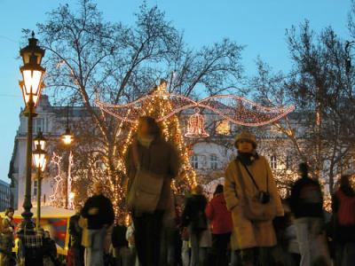 Budapest christmas fair at Vorosmarty Square