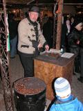 Roasted chestnuts vendor at Vorosmarty christmas fair