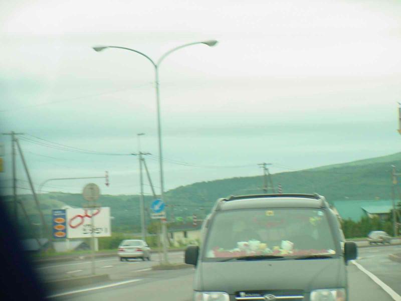 Hello Kitty on front screen of car