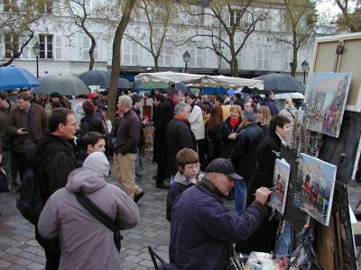 artists at work at place du tertre