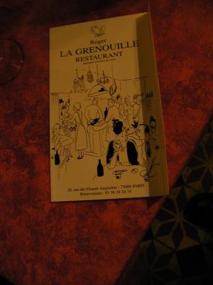 roger la grenouille (roger the frog) restaurant menu