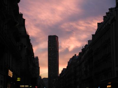 montparnasse down the street with cool clouds