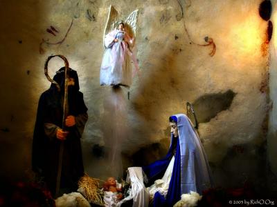 Nativity scene in alcove