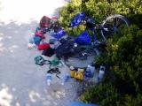 All this stuff needs to be packed into  my bags (and more not seen).  Will be ready in 5 minutes.